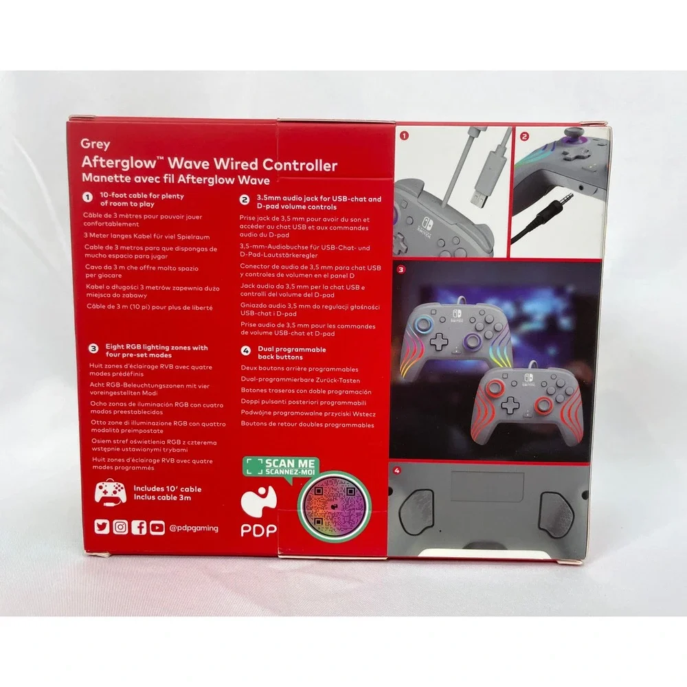 Nintendo Switch Color Changing Prismatic RBG Lighting Wired Controller PDP